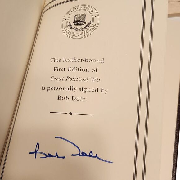 Great Political Wit by Bob Dole - Signed Autographed First Edition Leather-Bound - Picture 8 of 11